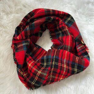 Red Plaid Infinity Scarf